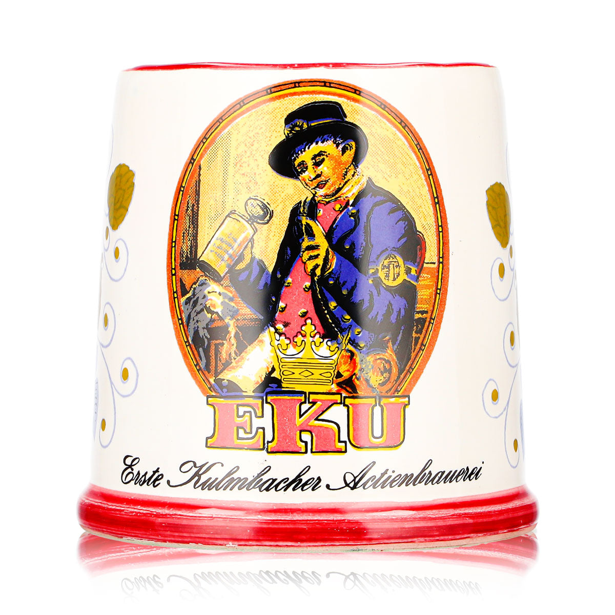 Szklanka do piwa Kulmbacher Reichelbräu, kufel piwny, dzbanek 0,38 l, EKU, ceramika z Rosenheim – Widok 2