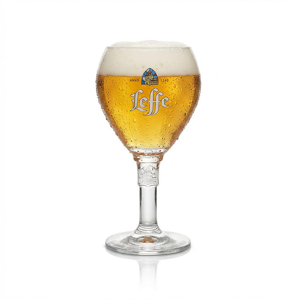 Kieliszek do piwa Leffe 0,33 l – designerskie kieliszki w kształcie pucharu Piwo belgijskie Blonde Brown