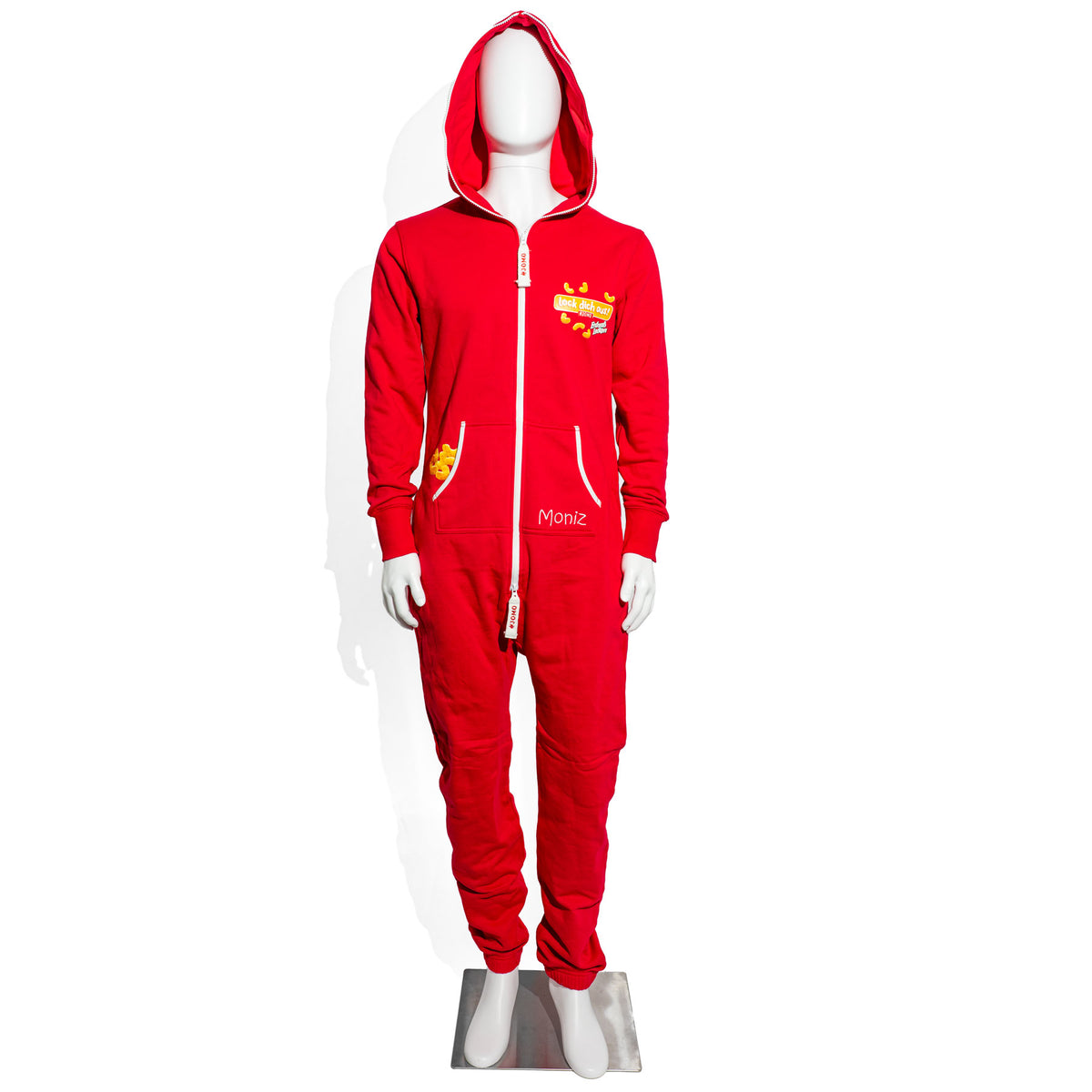 Lorenz Erdnuss Locken Jumpsuit Czerwony Rozmiar M Moniz „Lock dich aus” – Widok 2