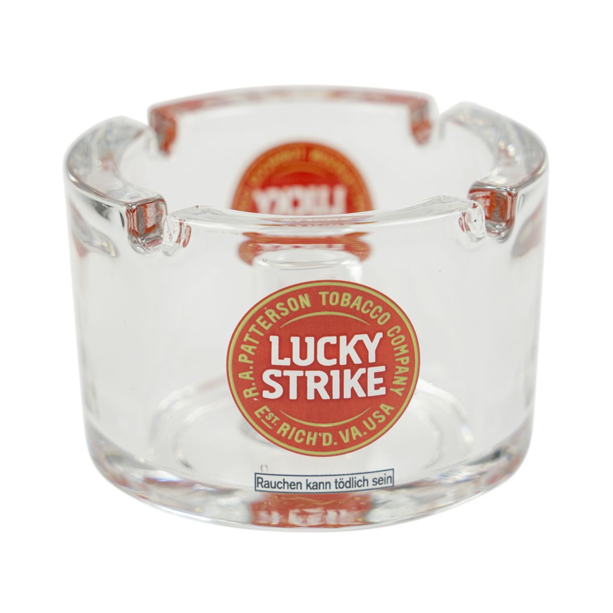 Lucky Strike Popielniczka z litego szkła Ø9,5 cm Talerz dla palaczy Podkładka pod papierosy Bar