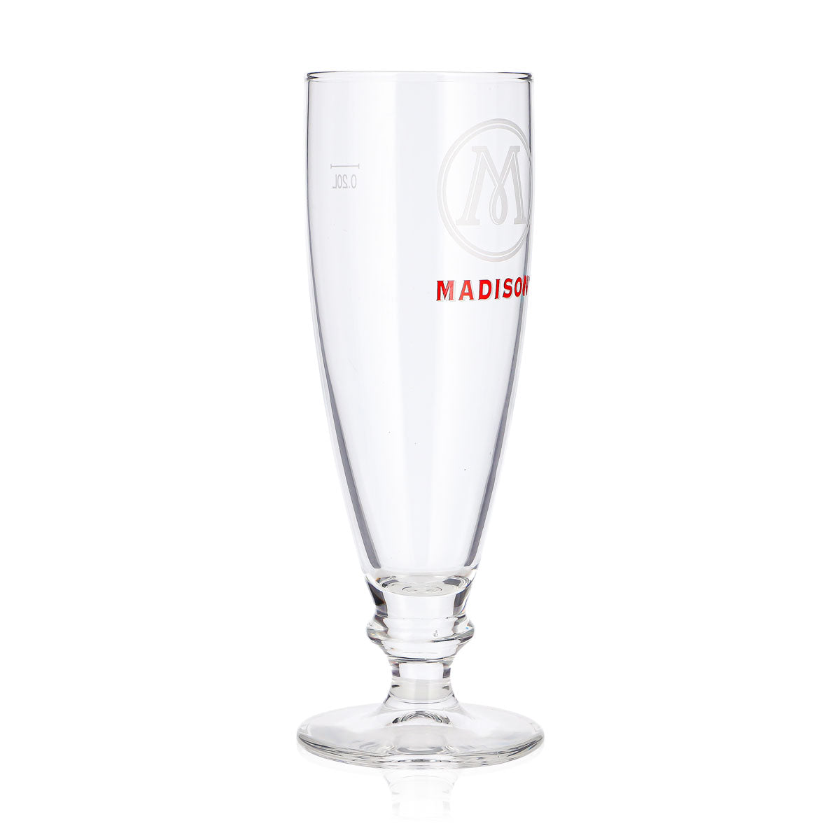Szklanka do piwa Madison 0,2 l, puchar, czerwone logo, do drinków długich – Widok 2