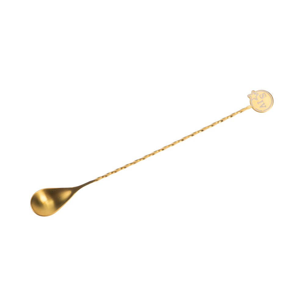 Łyżka barowa Maker's Mark Stirrer Łyżka do mieszania koktajli Gold toczona S IV