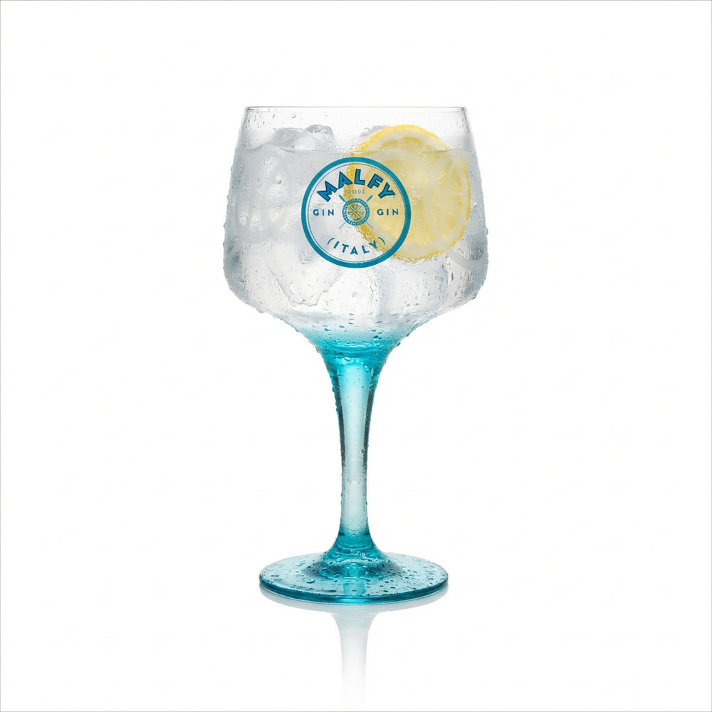 Szklanka balonowa Malfy Gin 0,6 l – szklanka Copa z niebieską nóżką, edycja specjalna Gin Tonic