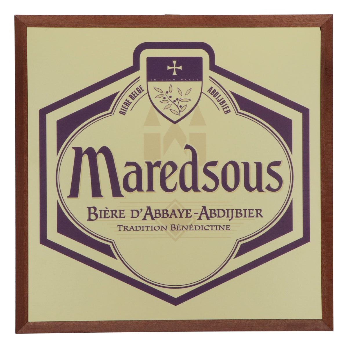 Maredsous Piwo Fototapeta Dekoracja ścienna Obraz Drewno  32,5 cm x 32,5 cm