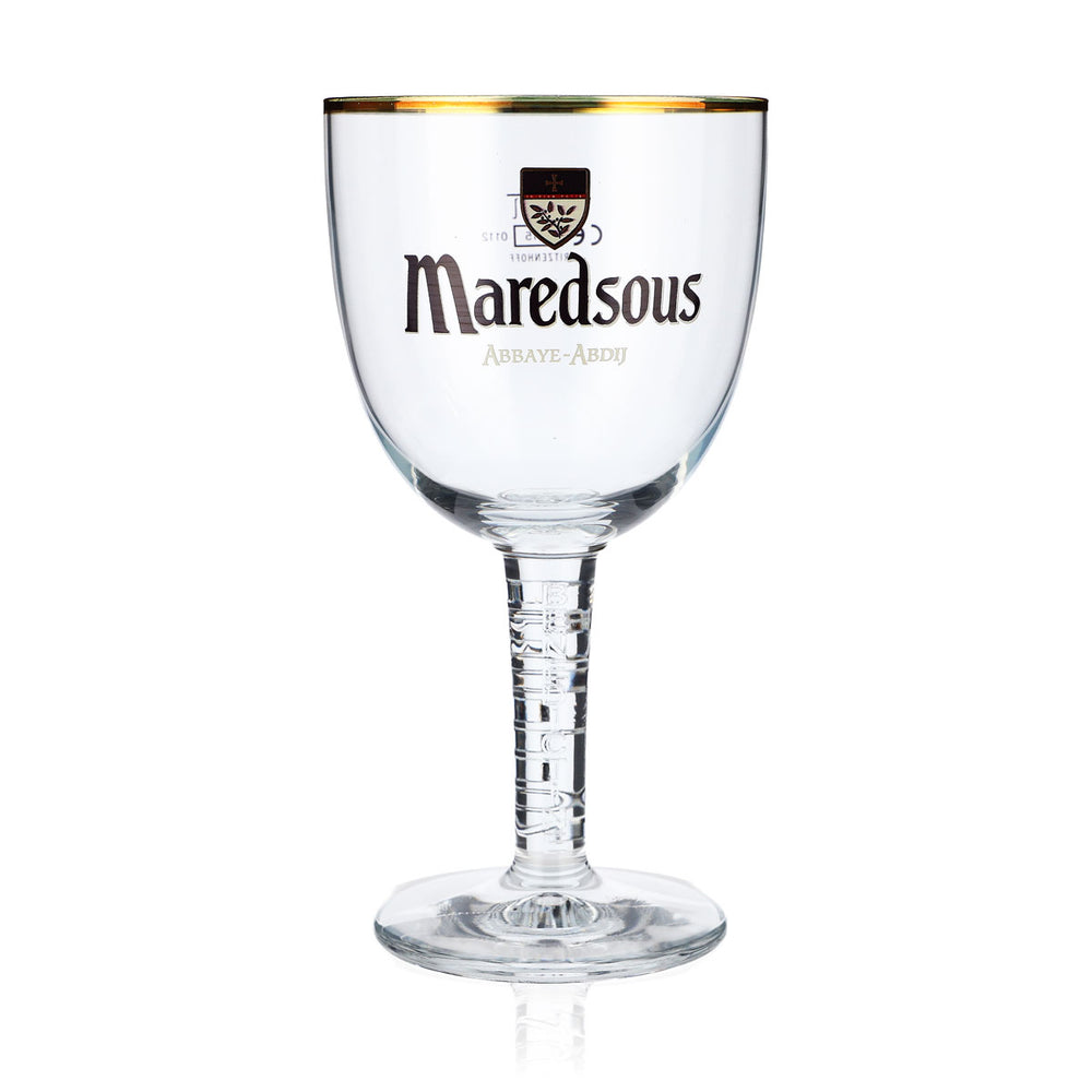 Kieliszek do piwa Maredsous 0,33 l Kieliszki do piwa Kieliszek pucharowy Kieliszek z złotym brzegiem