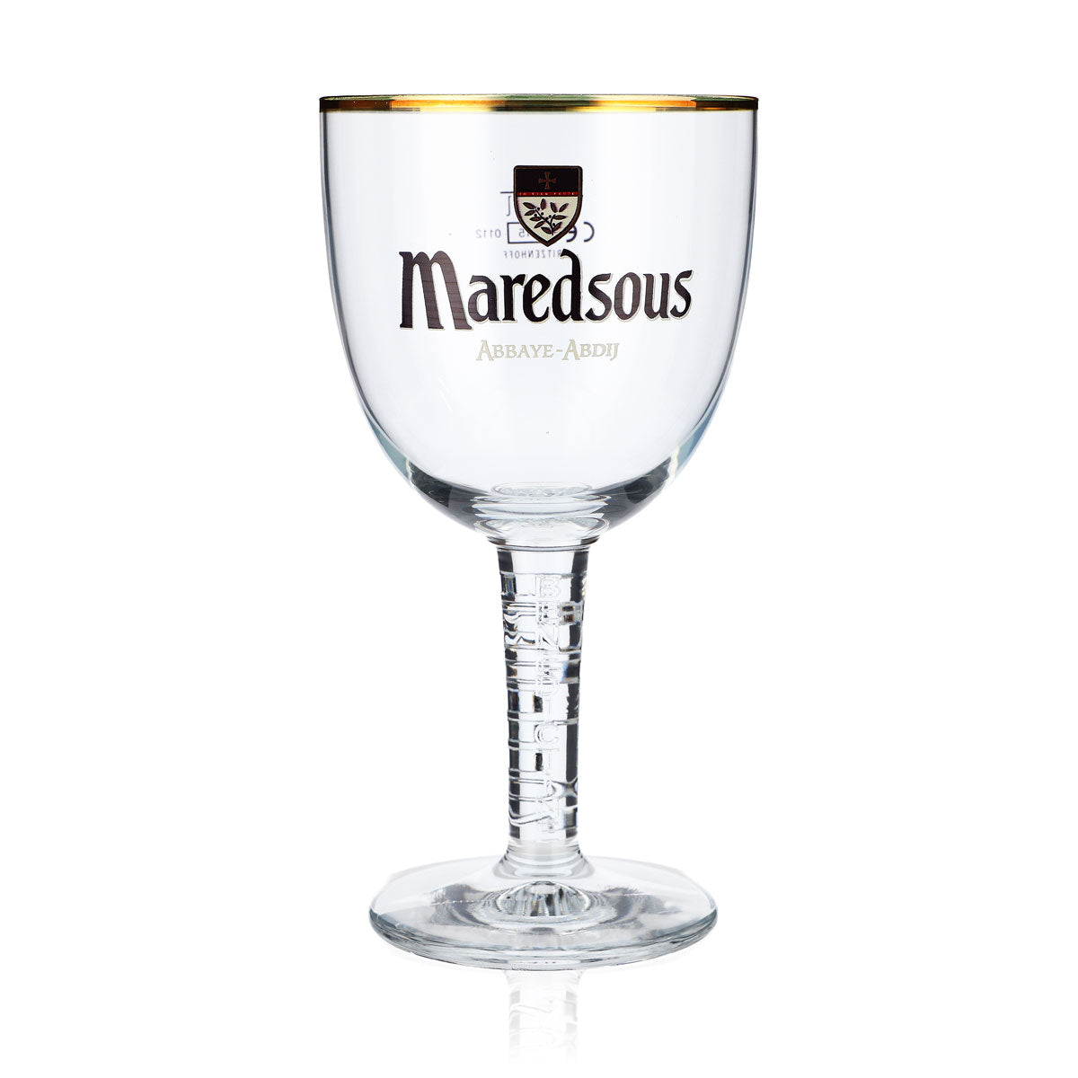 Kieliszek do piwa Maredsous 0,33 l Kieliszki do piwa Kieliszek pucharowy Kieliszek z złotym brzegiem