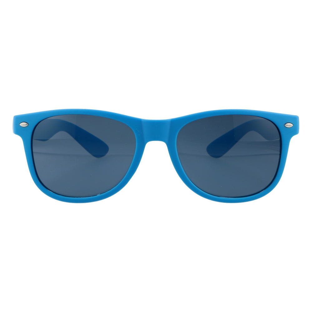 Okulary przeciwsłoneczne Maxlrainer w stylu piwnym, niebieskie, z filtrem UV 400, oprawka z gumowanym wykończeniem, styl Wayfarer