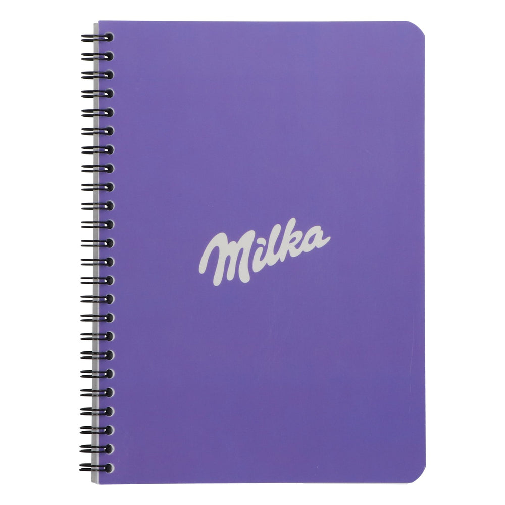 Notatnik Milka w oprawie spiralnej, fioletowy, format A5 – gadżet dla fanów Milka, prezent