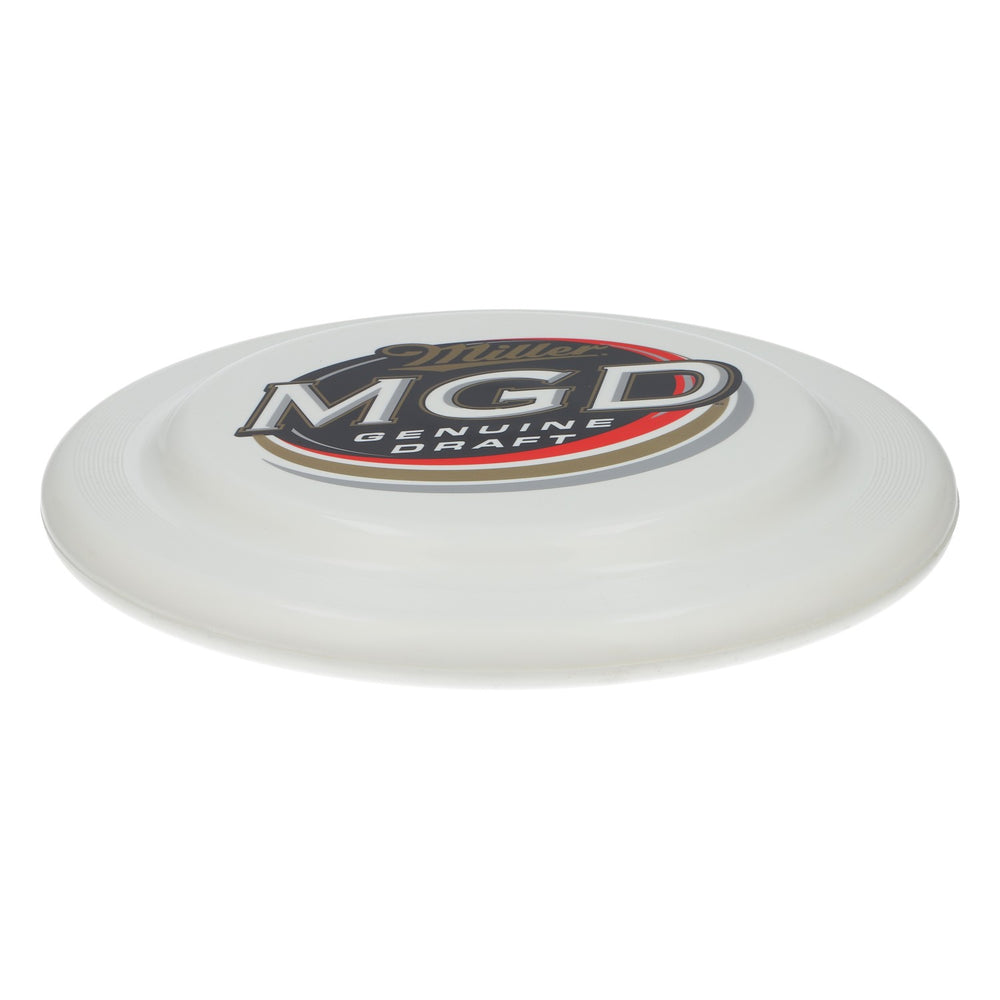 Dysk do frisbee Miller Beer MGD, biały, z tworzywa sztucznego – Twój letni gadżet do zabawy