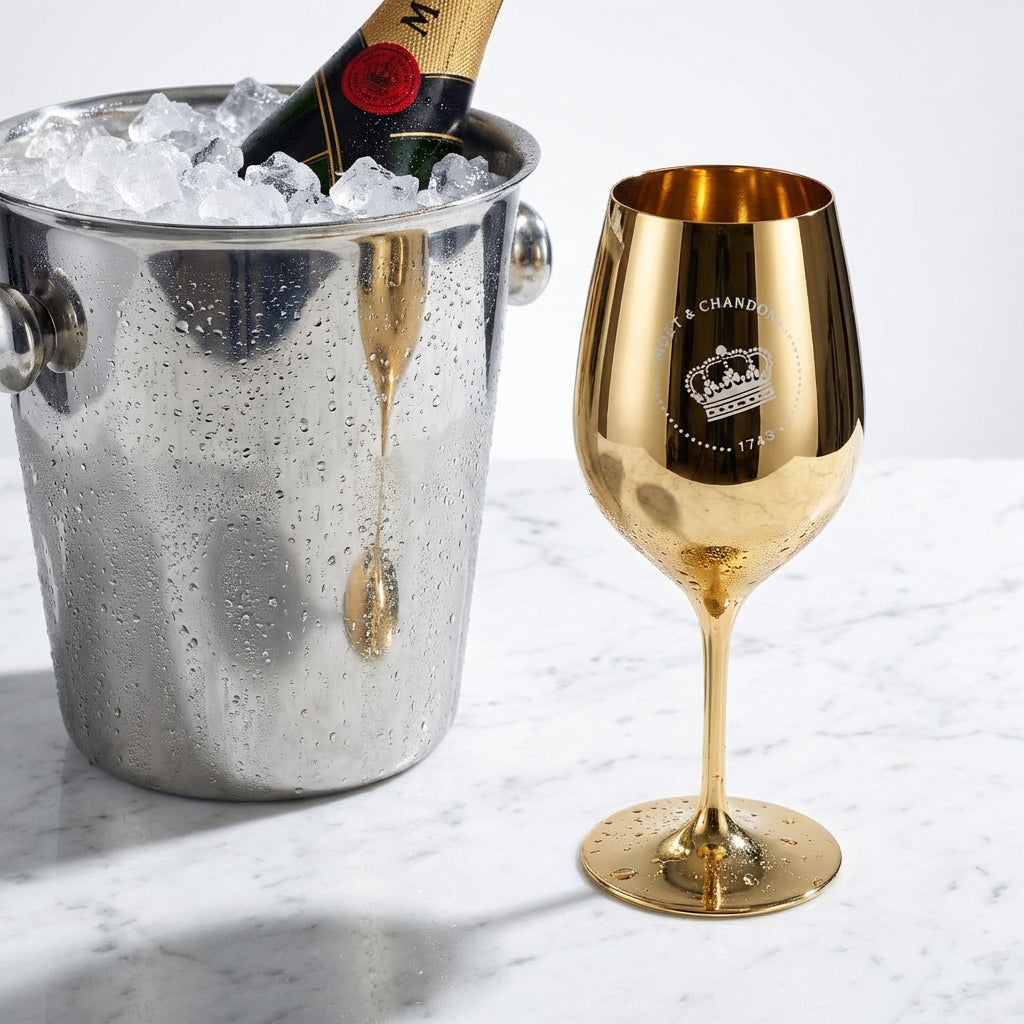 Kieliszek do szampana Moet Chandon 0,6 l Kieliszek do wina Prawdziwe szkło Złote nowe logo – Widok 2