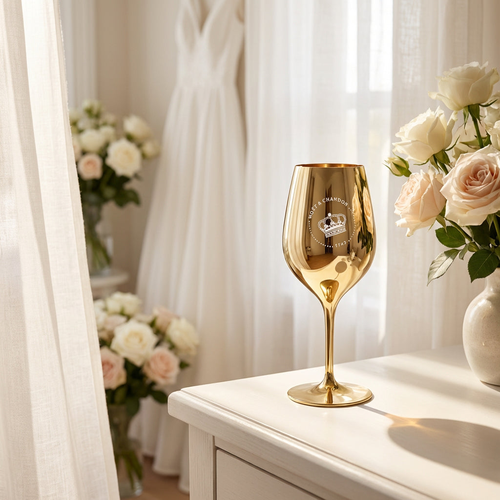 Kieliszek do szampana Moet Chandon 0,6 l Kieliszek do wina Prawdziwe szkło Złote nowe logo – Widok 6