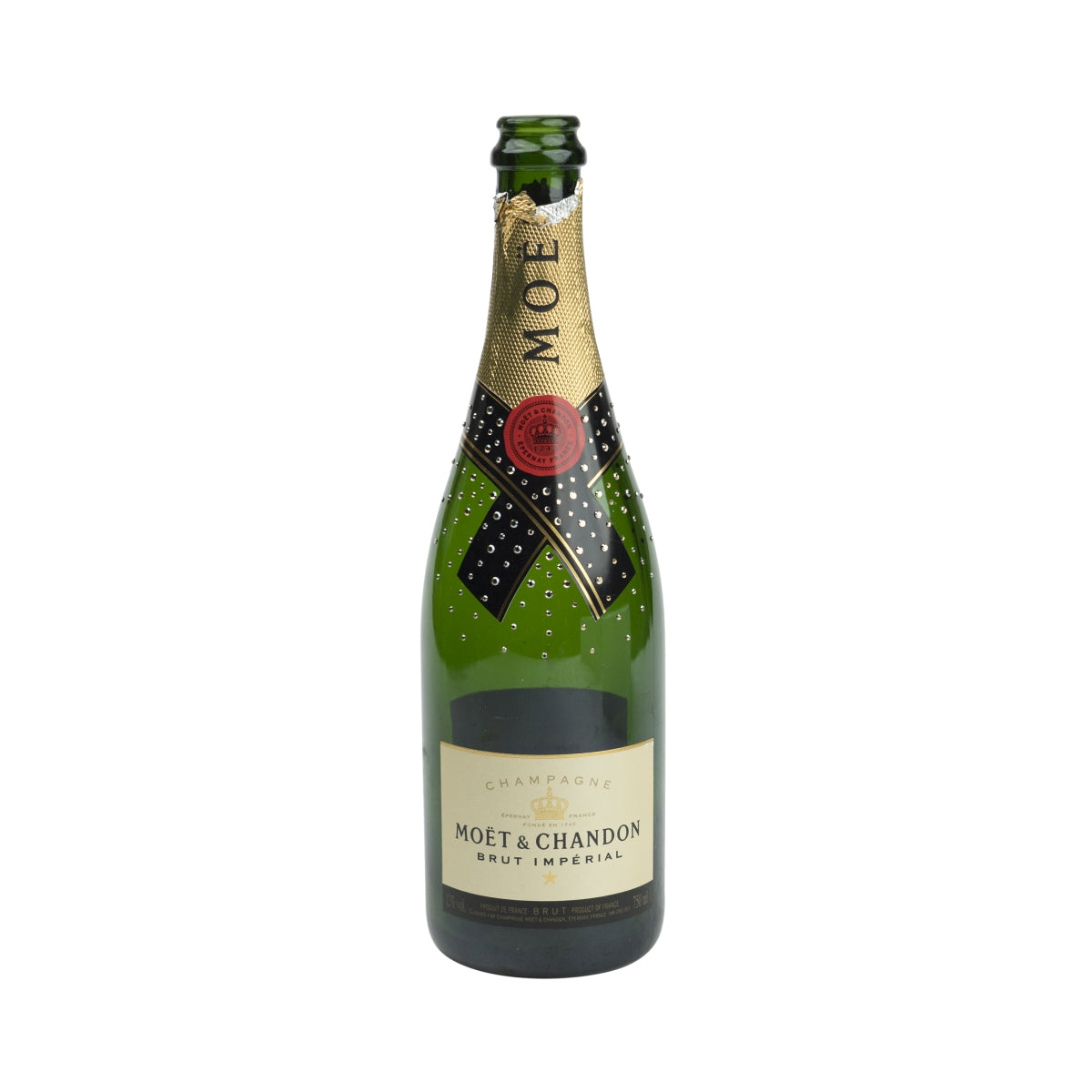 Moet Chandon Champagne pusta butelka 0,7l Swarovski + dekoracja pudełka Pusty Show Bar – Widok 3