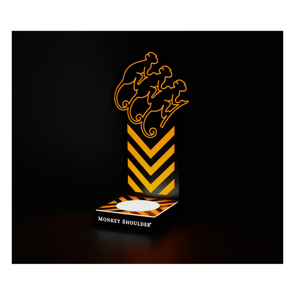 Monkey Shoulder Whiskey Glorifier LED – nowy, z tworzywa sztucznego, czarny