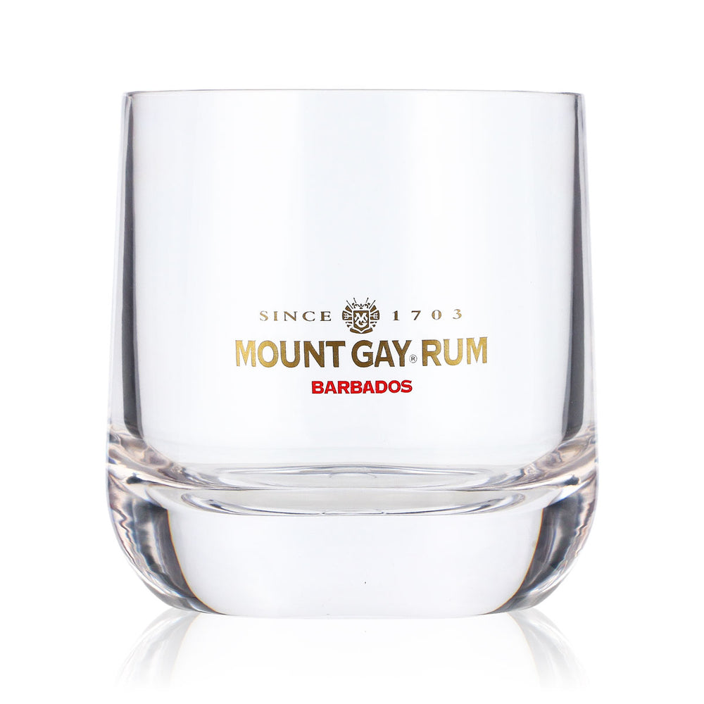 Kieliszek do rumu Mount Gay 0,25 l, plastikowy kubek typu tumbler, wielokrotnego użytku, kieliszek do whisky z tworzywa sztucznego