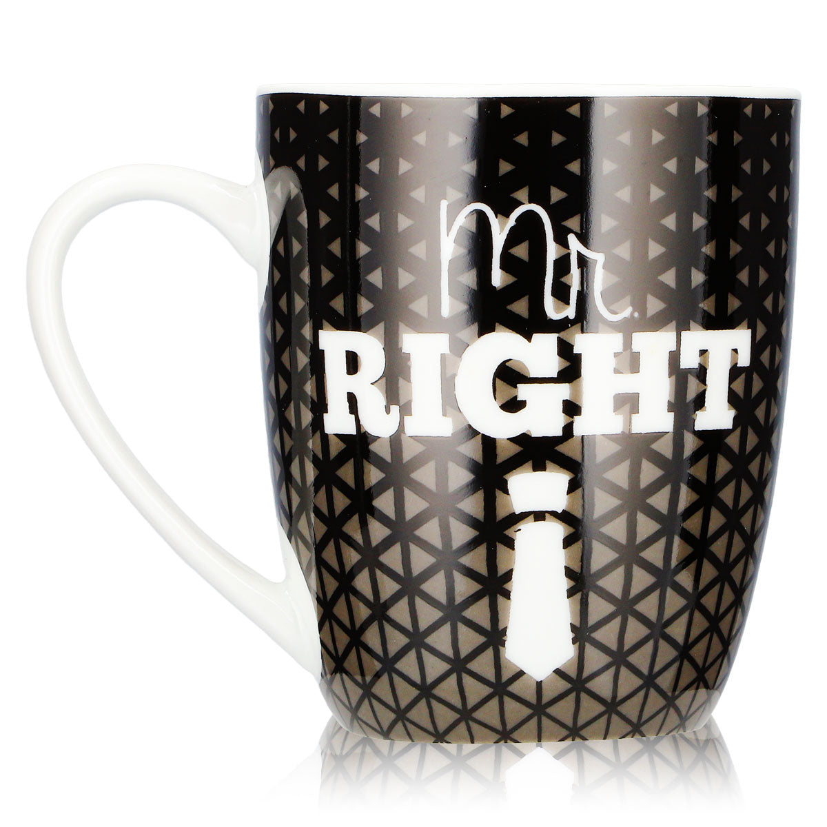 No Name – różne szklanki 0,35 l; kubek „Mr. Right” dla Ciebie – czarny kubek ceramiczny – Widok 3