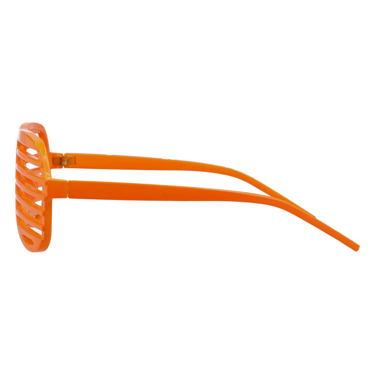Okulary imprezowe Atzen, pomarańczowe okulary typu shutter shades, kultowy styl, imprezy – Widok 3