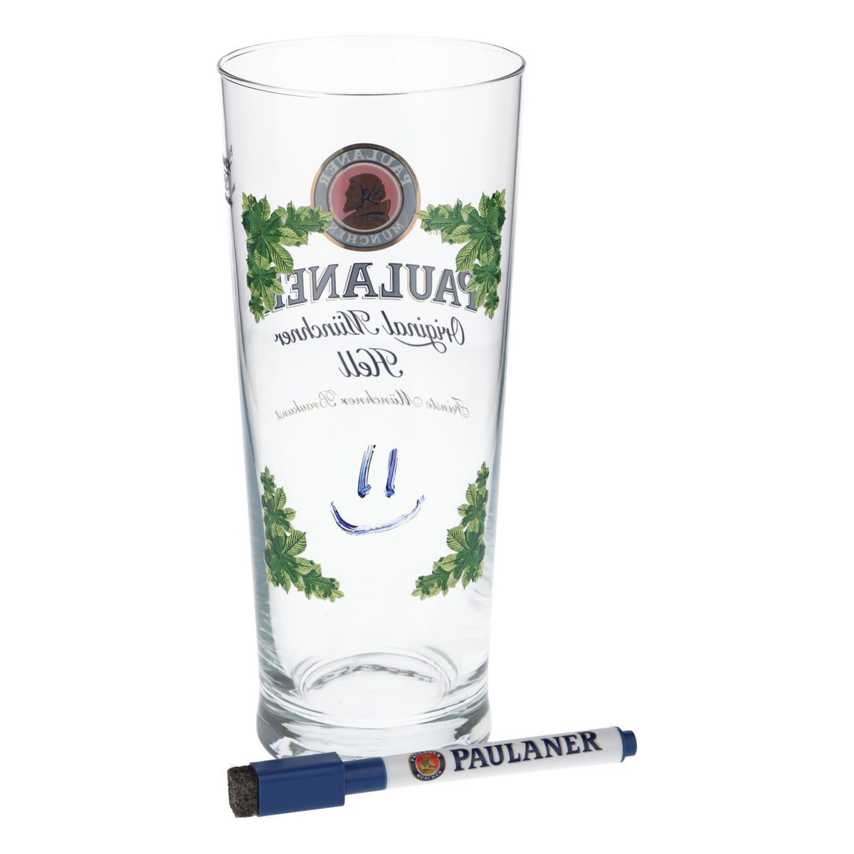 Kieliszek do piwa Paulaner Kieliszek monachijski 0,5 l jasny Kieliszek z graffiti i długopisem – Widok 4