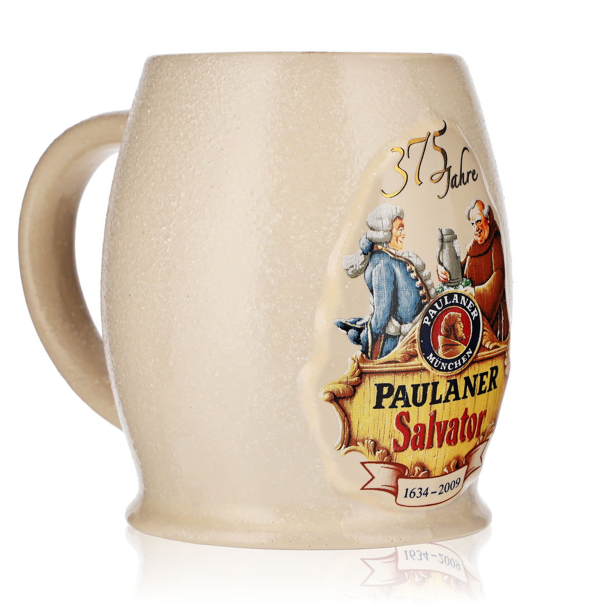 Kufel do piwa Paulaner 0,5 l, kufel ceramiczny Salvator 375 lat „1634–2009” – Widok 2