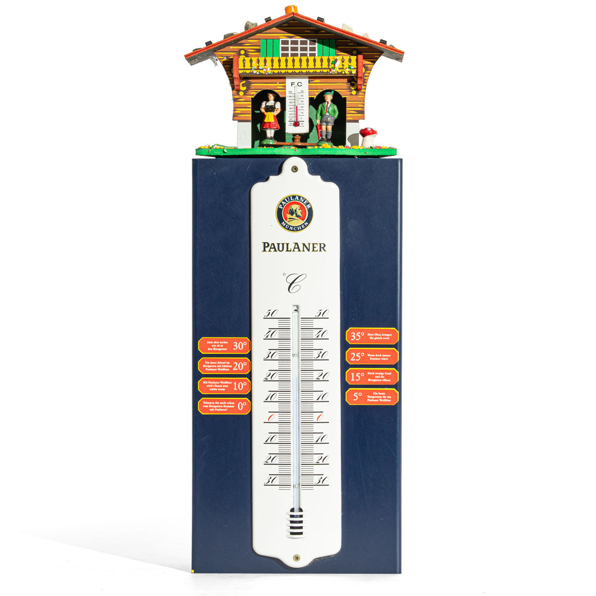 Paulaner Weissbier Termometr zewnętrzny Smak piwa Hüttengaudi Grafika Raritet