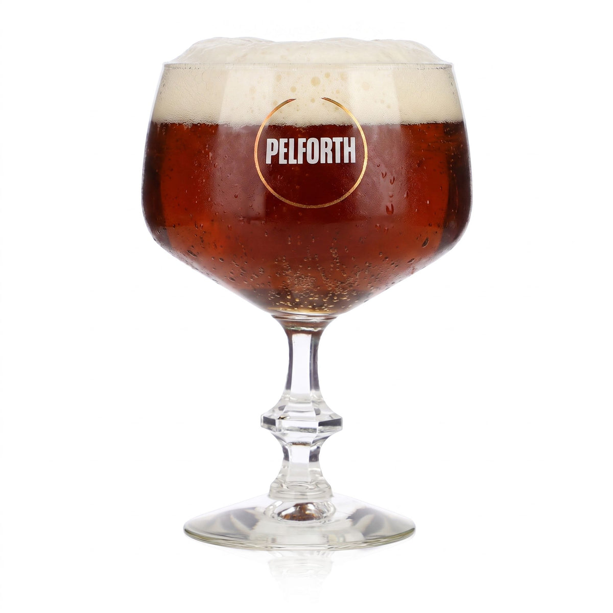 Szklanka do piwa Pelforth 0,35 l, puchar w kształcie tulipana, z kwadratową nóżką, Durobor