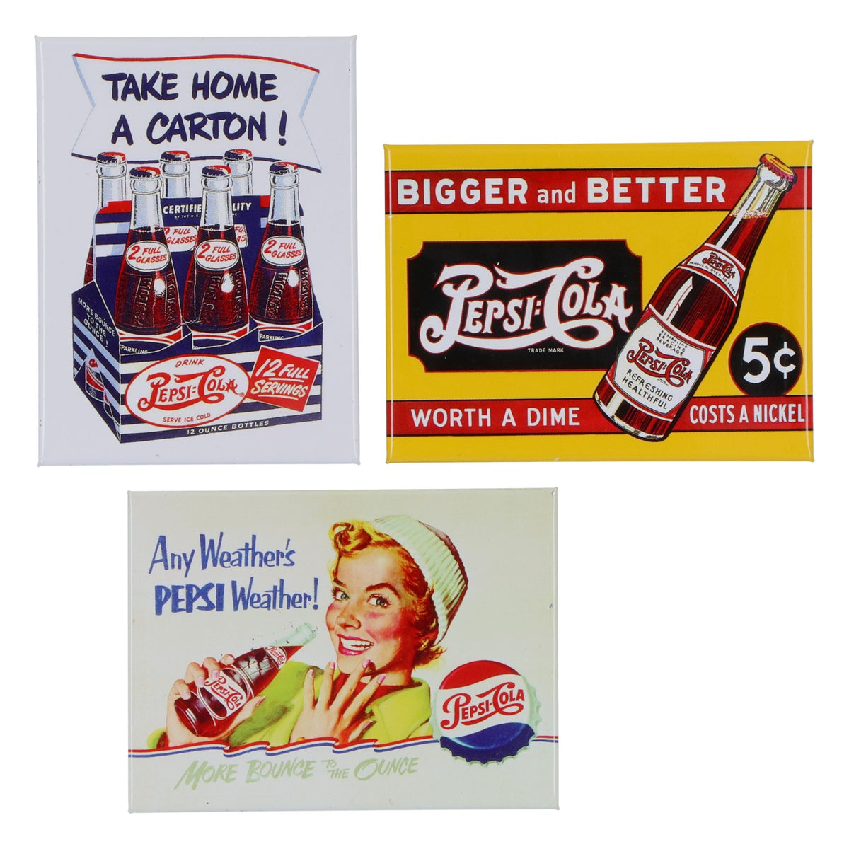 Pepsi Cola 3 x magnesy na lodówkę w stylu retro Magnesy na okap kuchenny