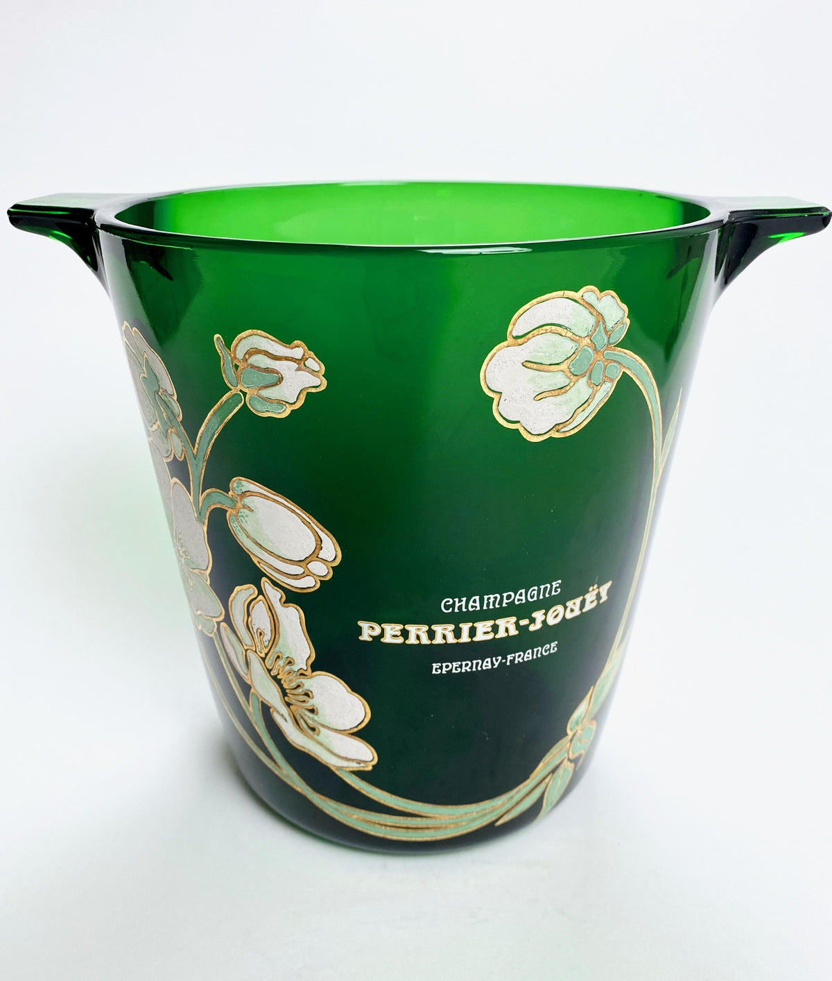 Perrier Jouet Schładzacz do szampana Pojemnik na kostki lodu Szklany Belle Epoque zielony