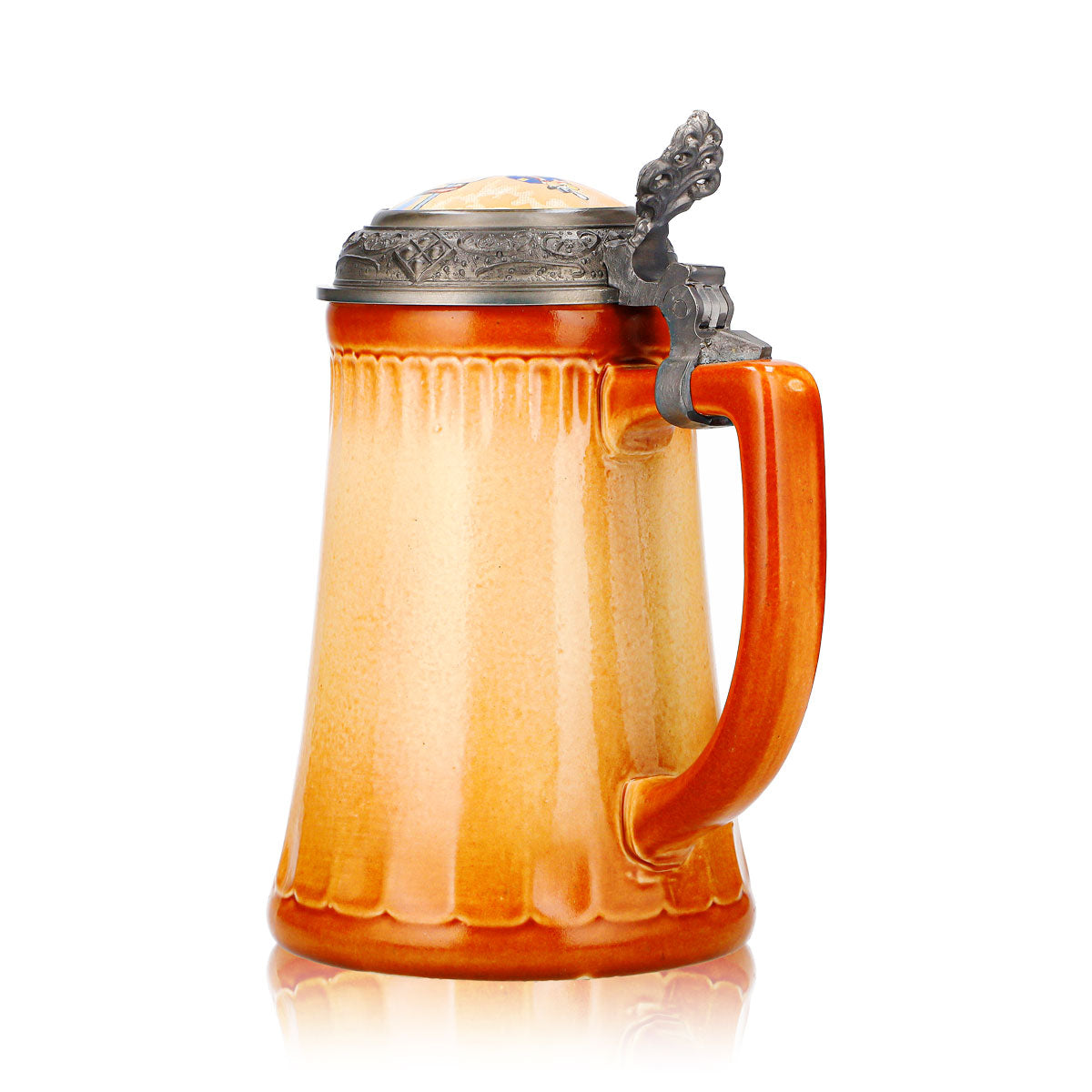 Szklany kufel do piwa Postbräu, 0,8 l, z pokrywką z cyny, Browar Spółdzielczy Ton – Widok 4
