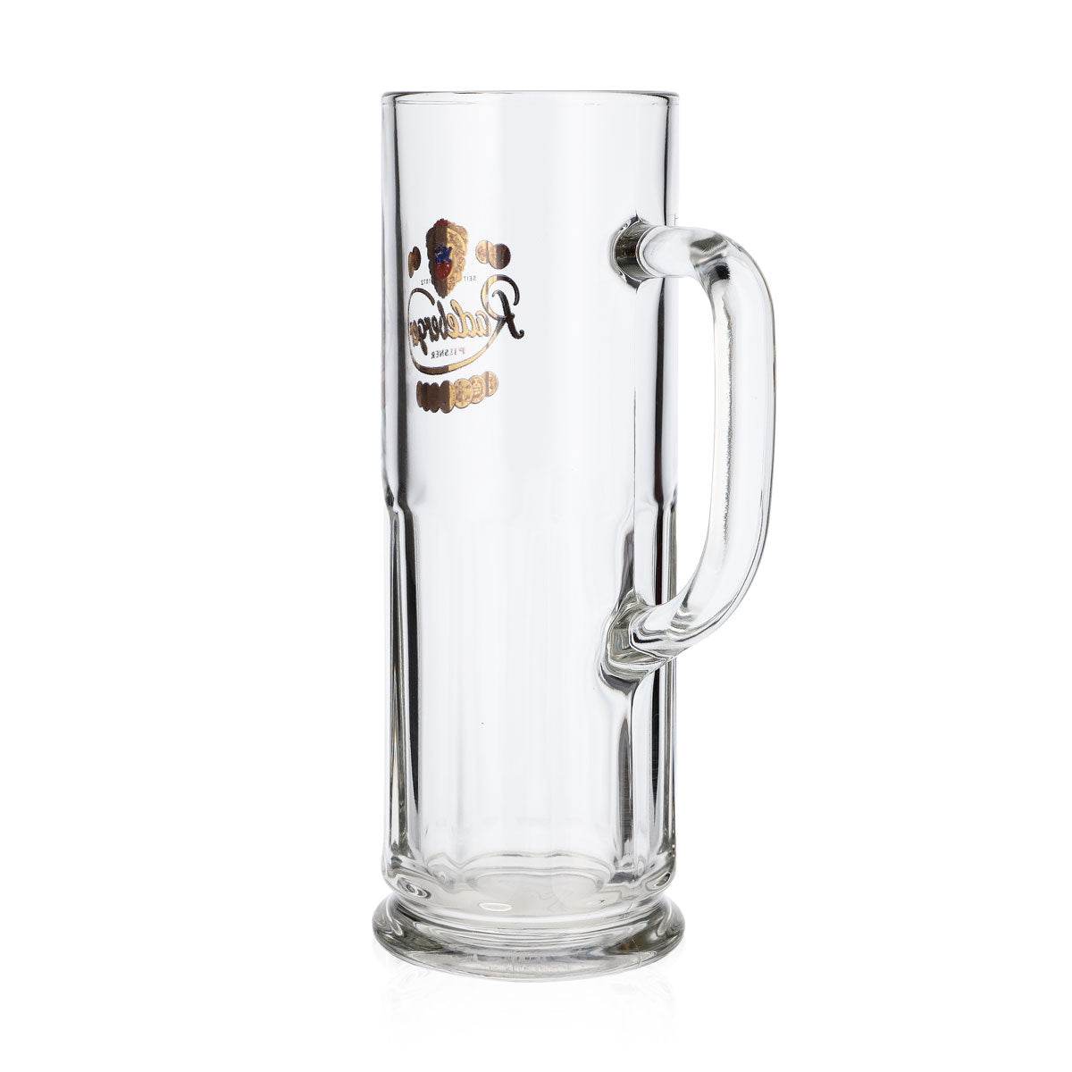 Szklanka do piwa Radeberger 0,5 l – dzbanek ze złotym logo i herbem u góry – Widok 4