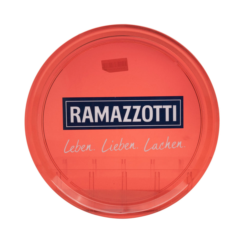 Ramazotti Likier Taca Taca do serwowania Taca kelnerka Czerwona Przezroczysta Życie Miłość Śmiech