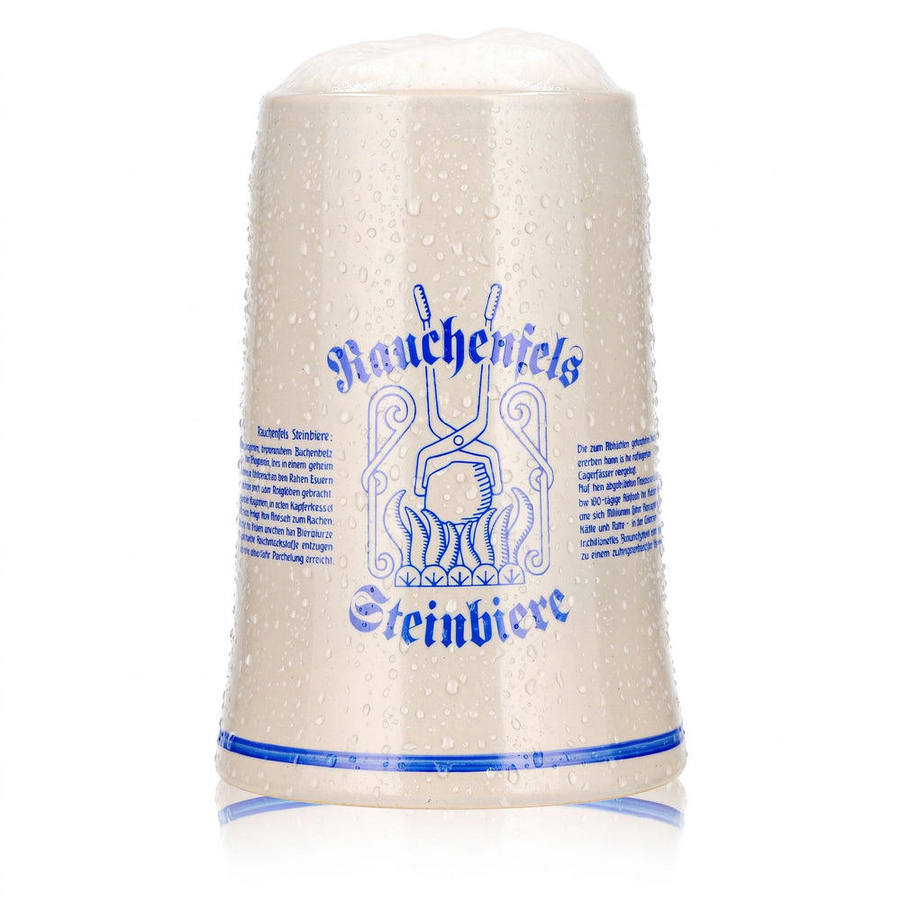 Szklany kufel do piwa Rauchenfels, gliniany dzbanek 0,3 l, kufel do piwa, piwo kamienne, ceramika