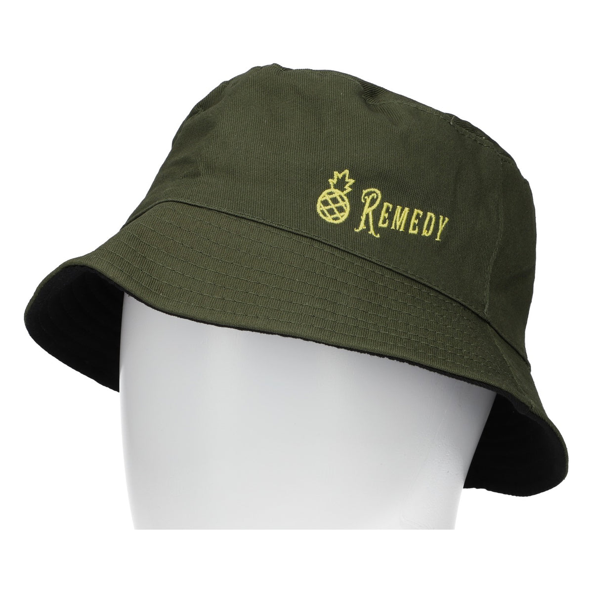 Remedy Rum Kapelusz rybaka Dwustronny Czarny/oliwkowy Unisex Jeden rozmiar