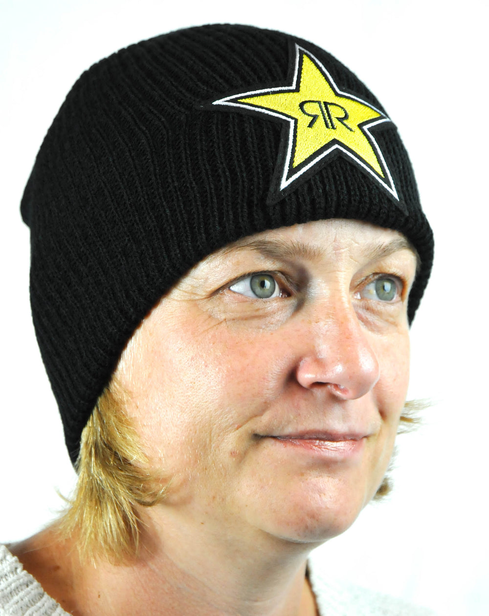 Czapka Rockstar Energy Czapka wełniana z nadrukiem logo w kolorze żółtym „Bossi II” czarna