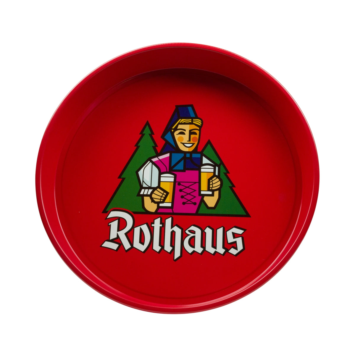 Rothaus Bier Taca Taca do serwowania Taca kelnerka czerwona Metal