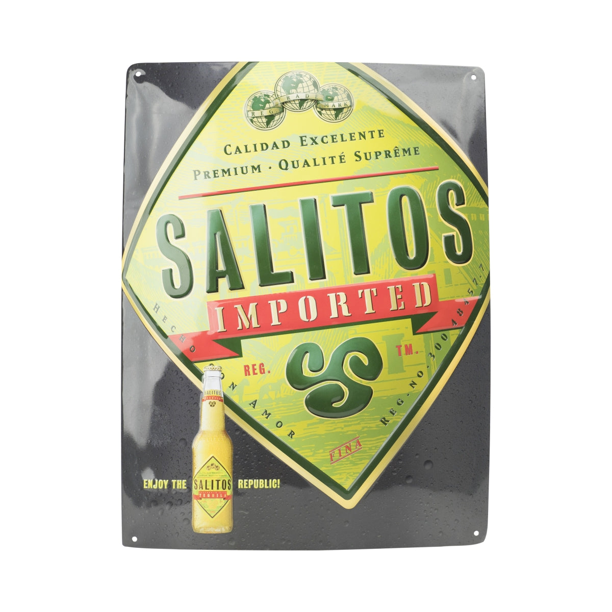 Puszka piwa Salitos 40x30cm "Importowane" czarna butelka ściana bar reklamowy