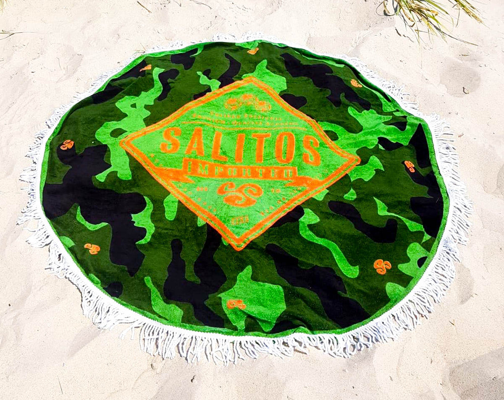 Ręcznik plażowy Salitos Beer Towel Roundie 150cm Camouflage Ręcznik plażowy Koc piknikowy