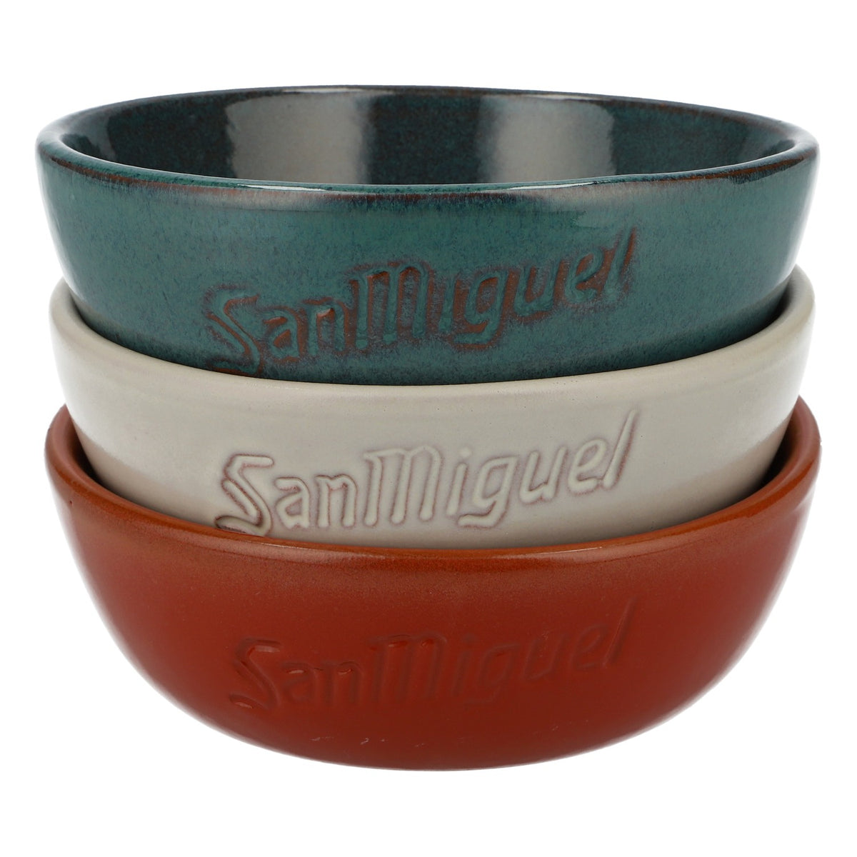 Zestaw 3 ceramicznych misek do piwa San Miguel Misy do musli Misy do aperitifów