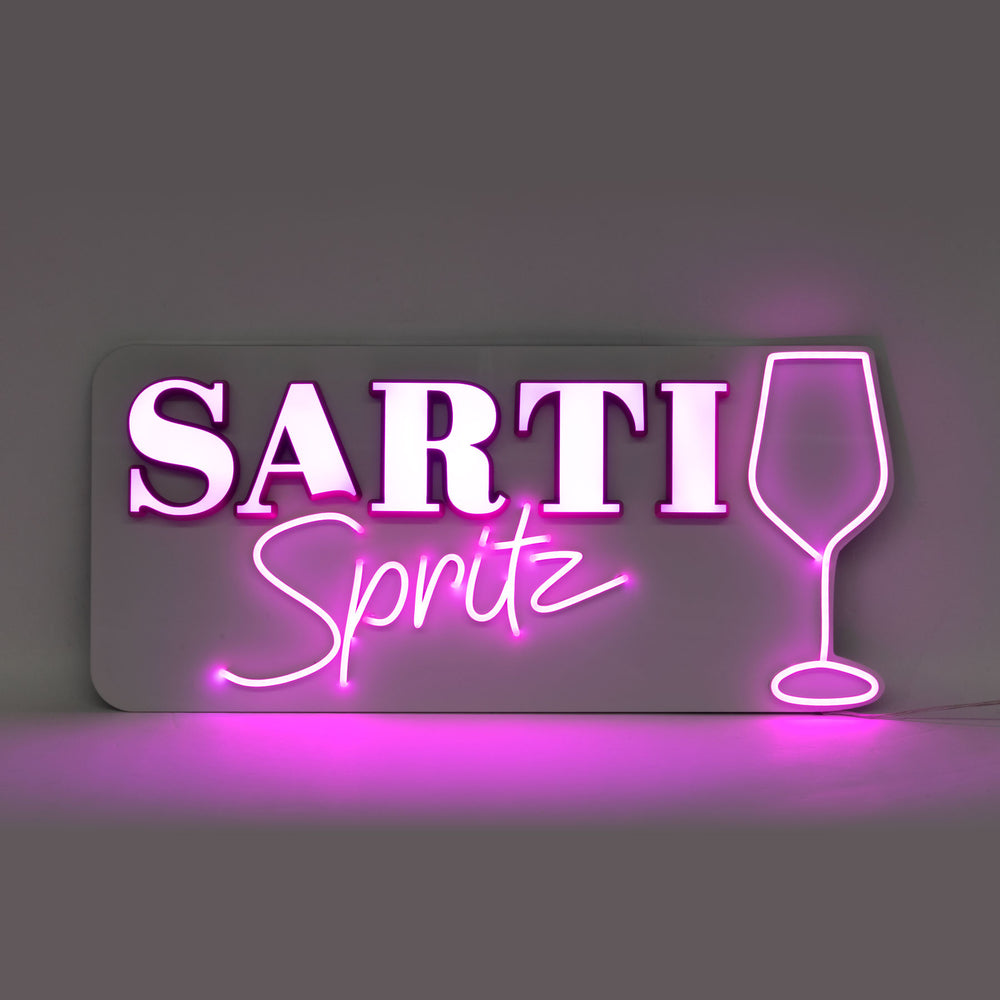 Sarti Spritz Neonowa reklama świetlna Luminated LED Wallsign Tabliczka ścienna Dekoracja barowa Neonowy znak