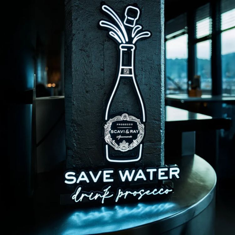 Scavi & Ray Sekt LED Reklama świetlna Reklama świetlna wraz z zasilaczem „Drink Prosecco” Butelka – Widok 2