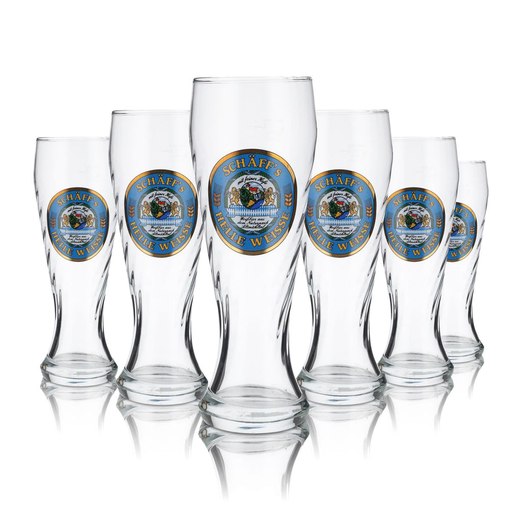Schäffs szklanka do piwa pszenicznego 0,5l Helle Weisse Hefeweizen szklanki konturowe szkło browarnicze