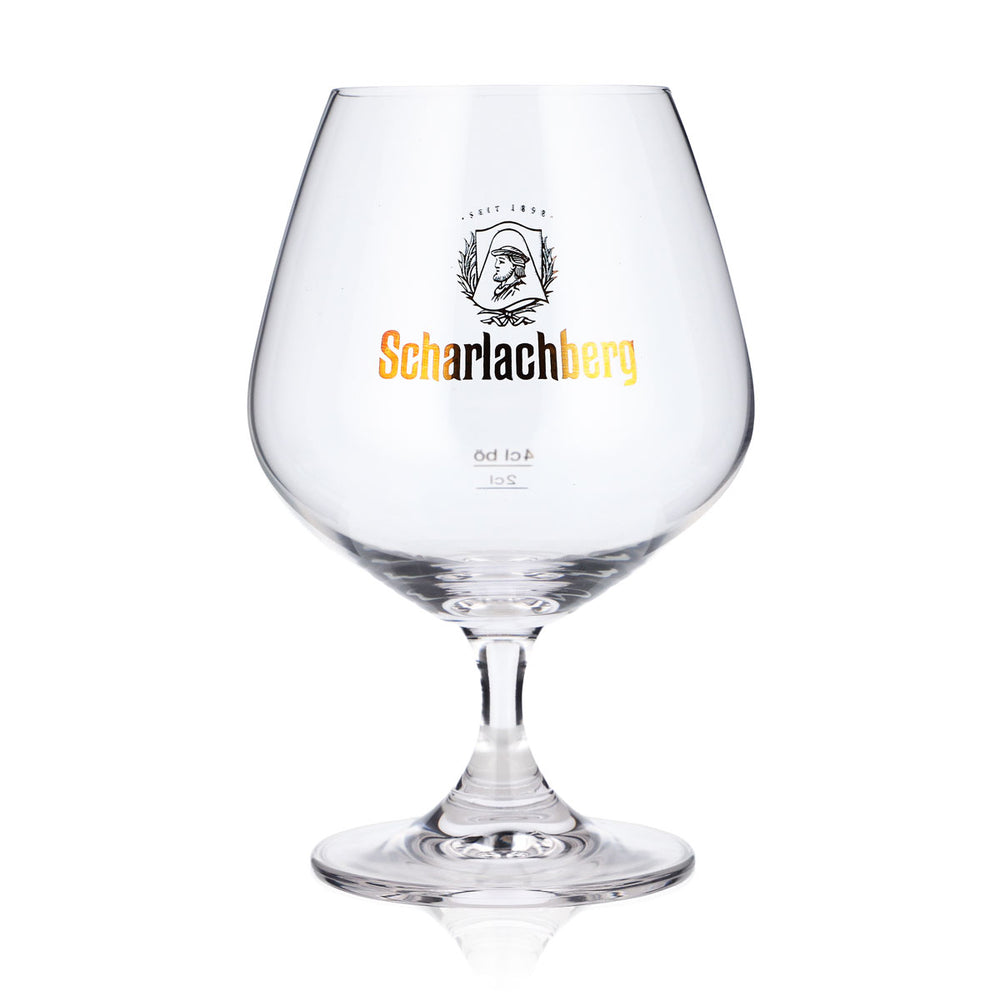 Kieliszek do koniaku Scharlachberg 4 cl, z uchwytem, miedziany, z logo