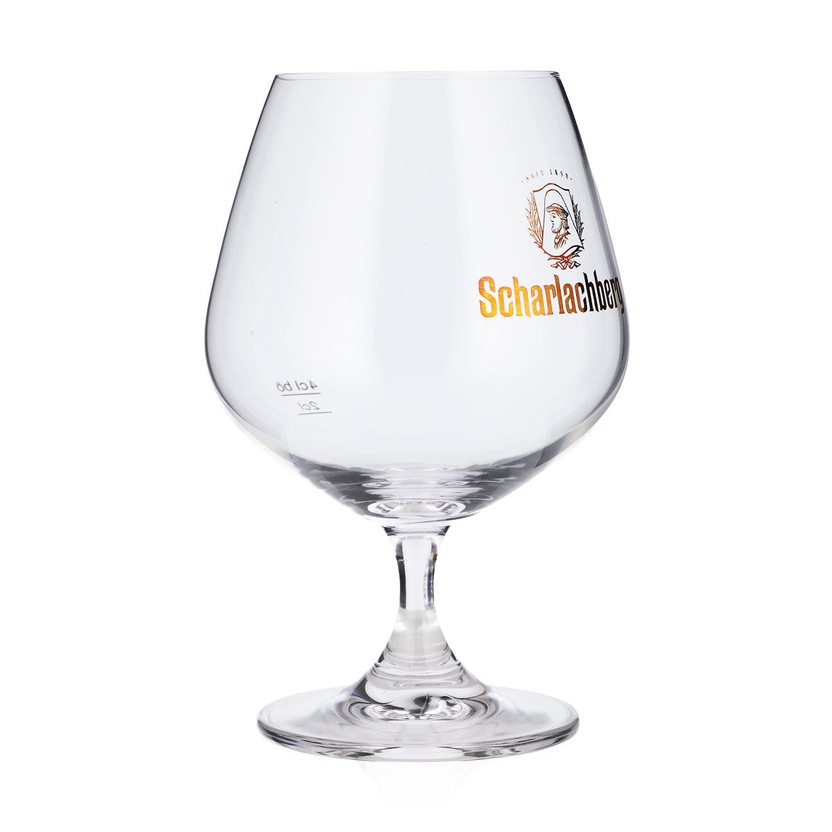 Kieliszek do koniaku Scharlachberg 4 cl, z uchwytem, miedziany, z logo – Widok 2