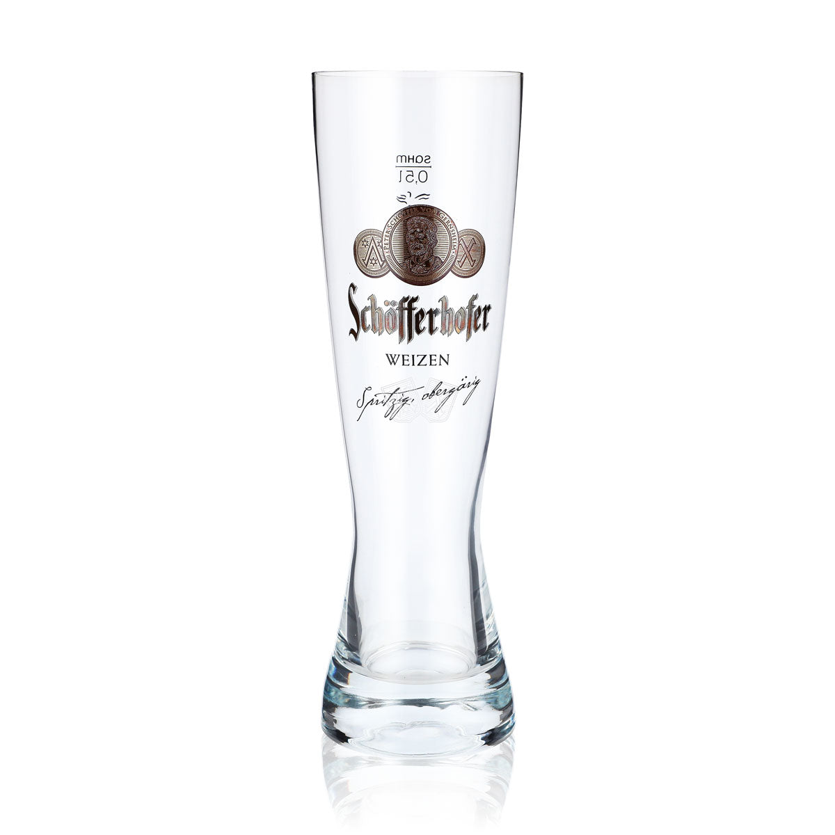 Szklanka do piwa Schöfferhofer Szklanki do piwa pszenicznego 0,5 l Puchar Platynowe logo Sahm