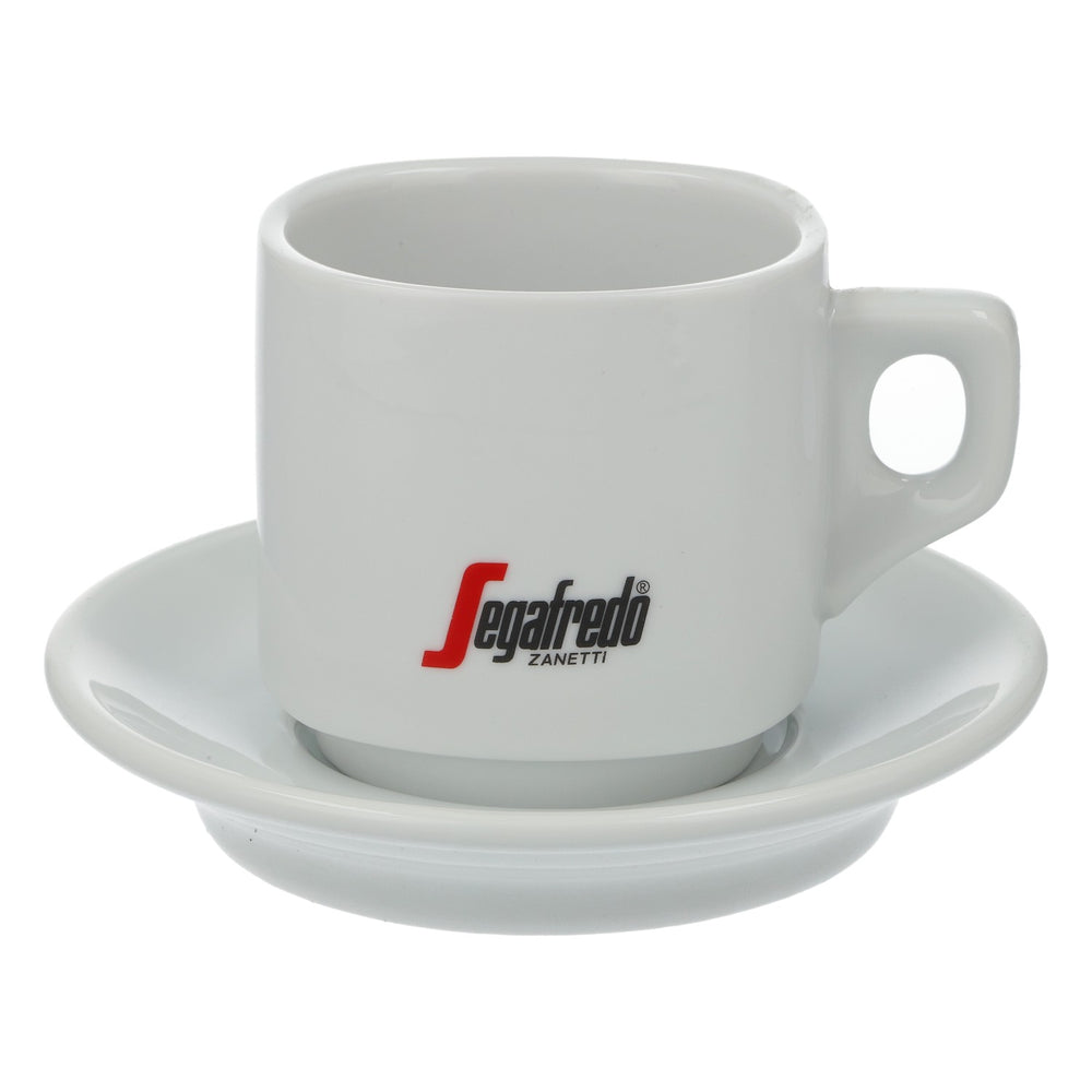 Kawa Segafredo Szklanka 0,24 l Filiżanka z spodkiem Biała porcelana