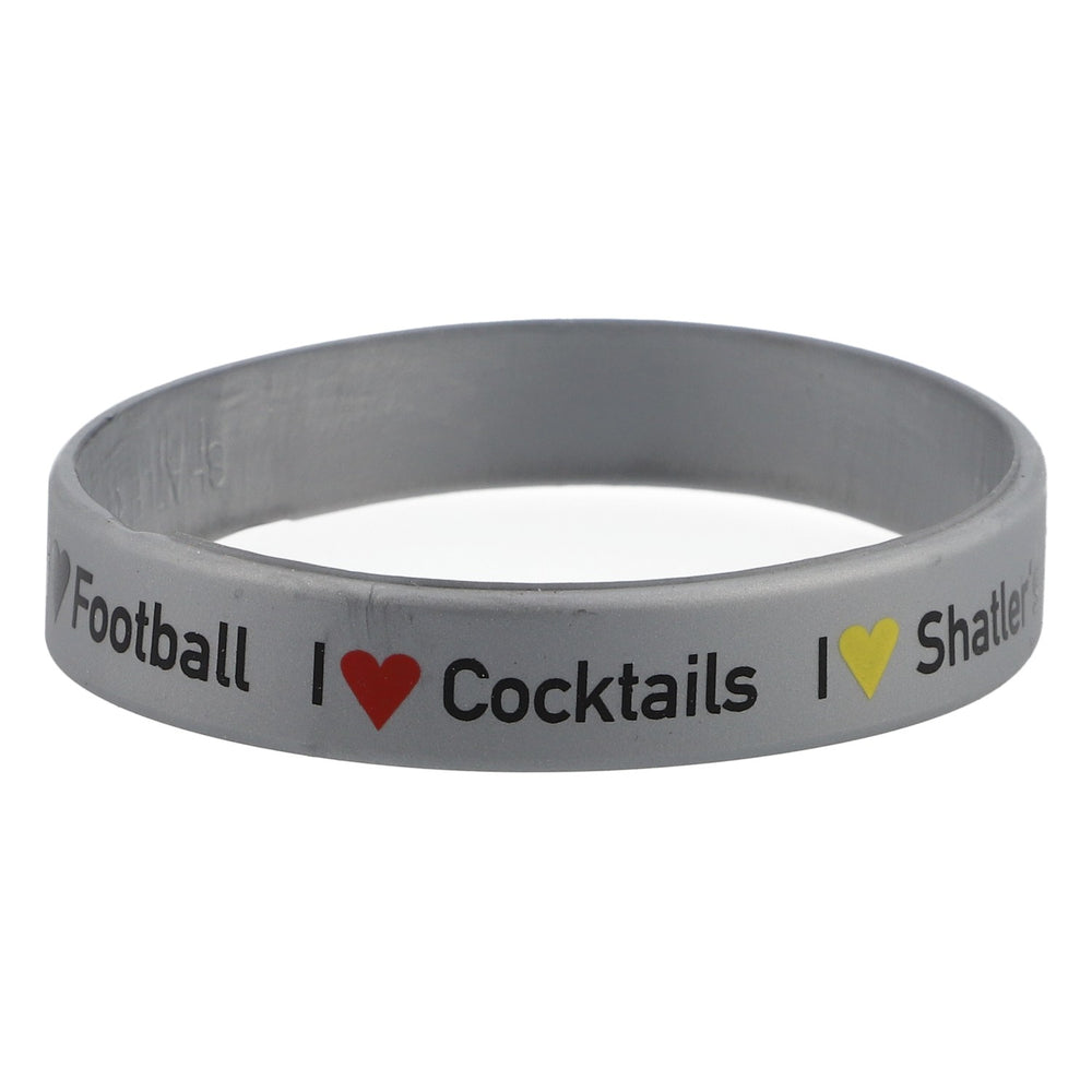 Bransoletka Shatlers Gumowa Szara „I <3 Football I <3 Cocktails I <3 Shatler´s”