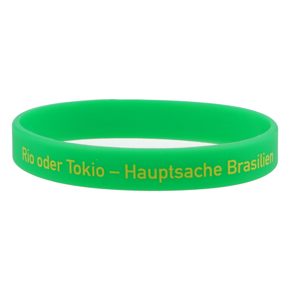 Bransoletka Shatlera Gumowa Zielona „Rio czy Tokio – najważniejsze, że Brazylia”