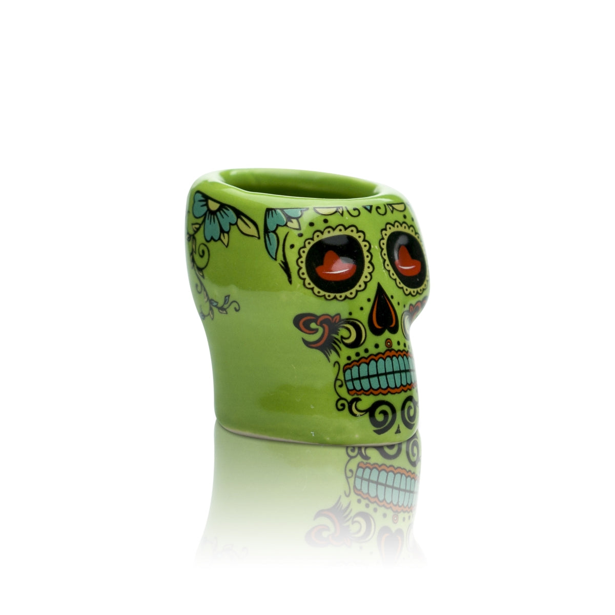 2x Sierra Tequila Glass Clay 2cl Shot Glasses Green Skull Schnapps Short Stamper – Widok 2