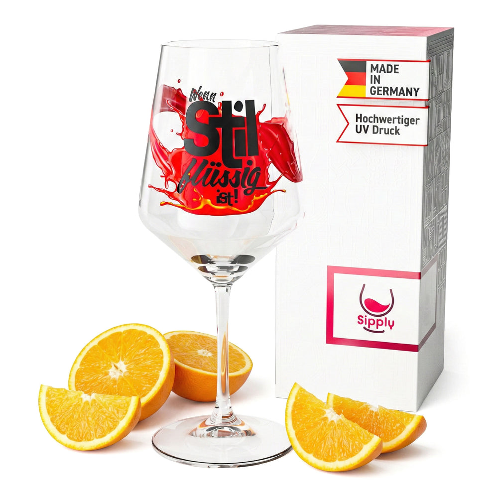 Kieliszek do aperitifu Sipply Summer Vibes z napisem „Kiedy styl jest płynny!” 0,5 l