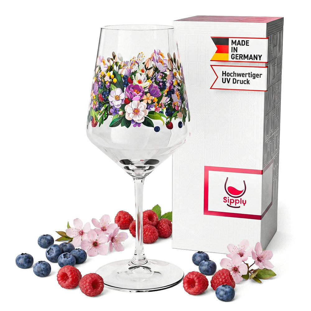 Kieliszek do aperitifu Sipply Summer Vibes z motywem dzikich jagód do drinków Spritz i koktajli 0,5 l