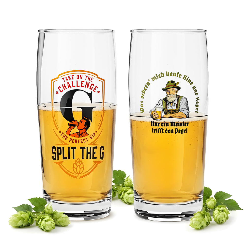 Szklanki do piwa Sipply „SPLIT THE G meets SETTING THE TABLE” – zestaw 2 szt. Willibecher 0,5 l