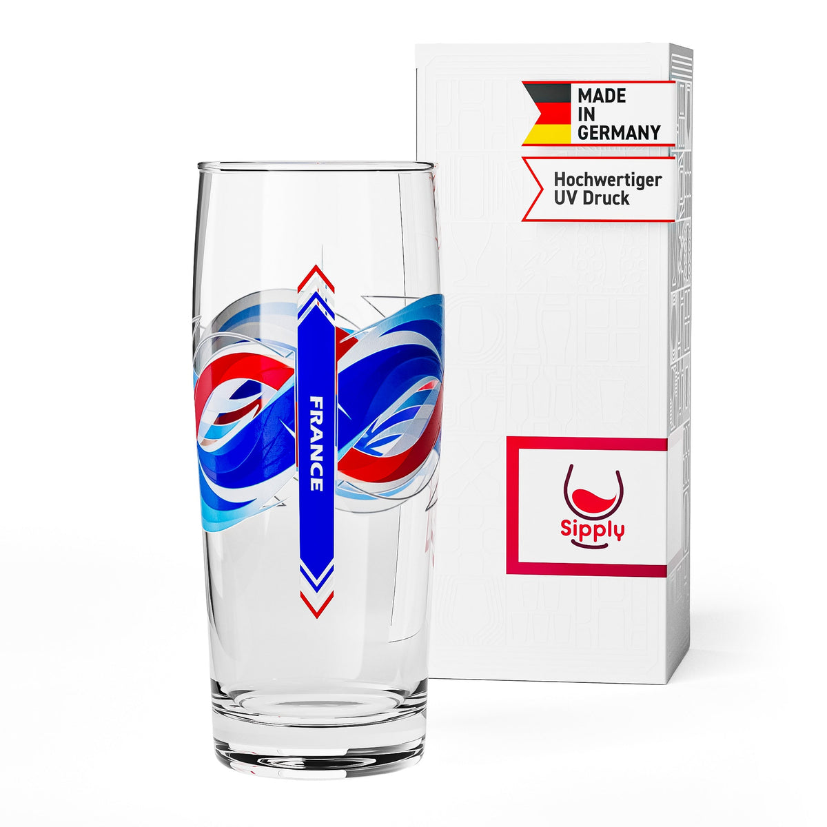 Sipply Szklanka do piwa Willibecher 0,3l z flagą twojego kraju Francja